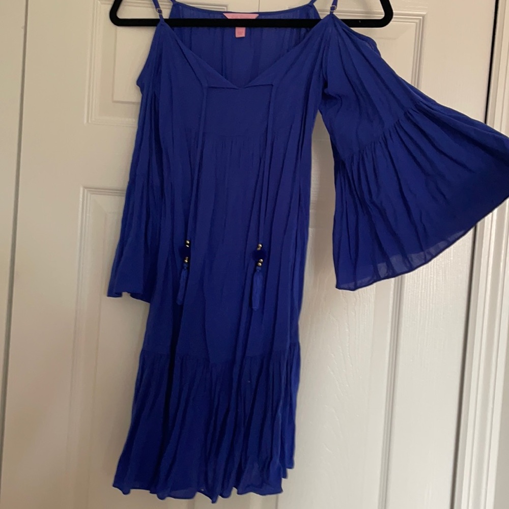 Illy Pulitzer royal blue cold shoulder dress